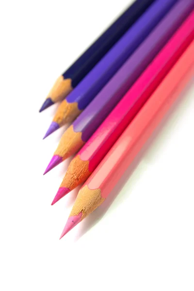 Lila färgpennor — Stockfoto
