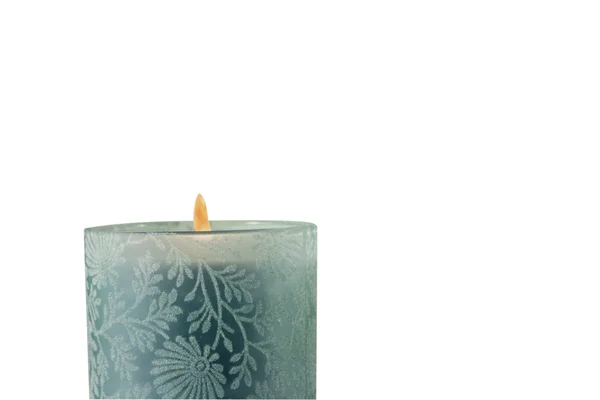 Zelené svíčky a bílým pozadím — Stock fotografie