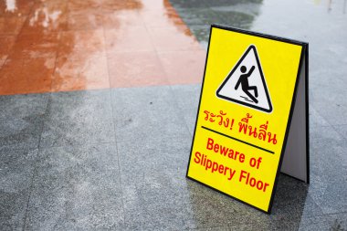 Beware of slippery floors. clipart