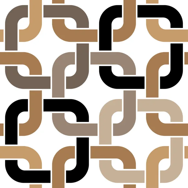 Brown twisted rings seamless pattern — Stock Vector