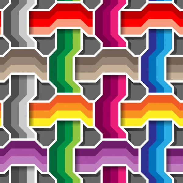 Cross-weaving ribbons seamless pattern — Stock Vector