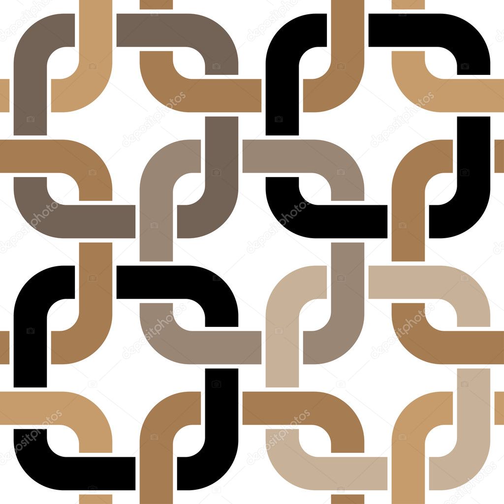 Brown twisted rings seamless pattern