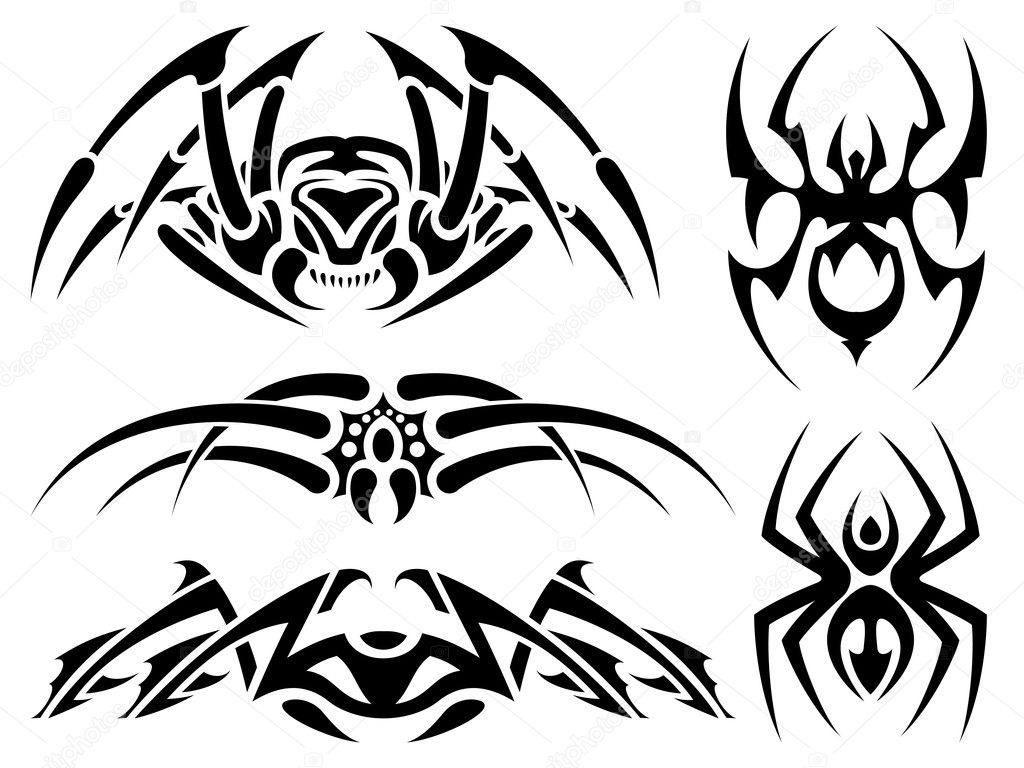 Spider Logo Inspired Tribal Tattoo Design High-Res Vector Graphic - Getty  Images