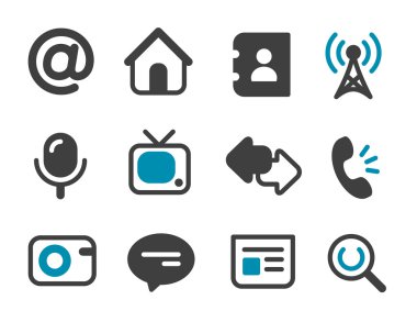 Communication icons clipart