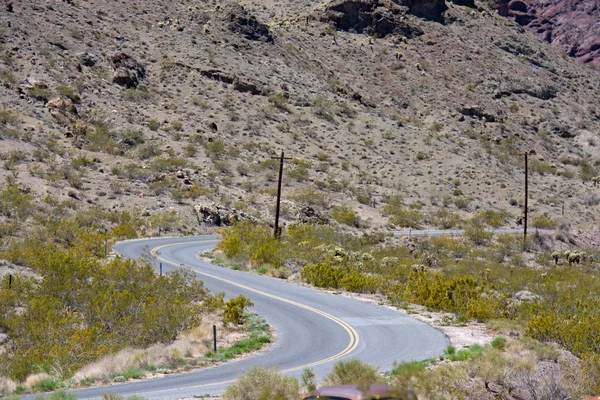 Antigua autopista del desierto de Nevada, Cañón Eldorado, Nelson — Foto de Stock