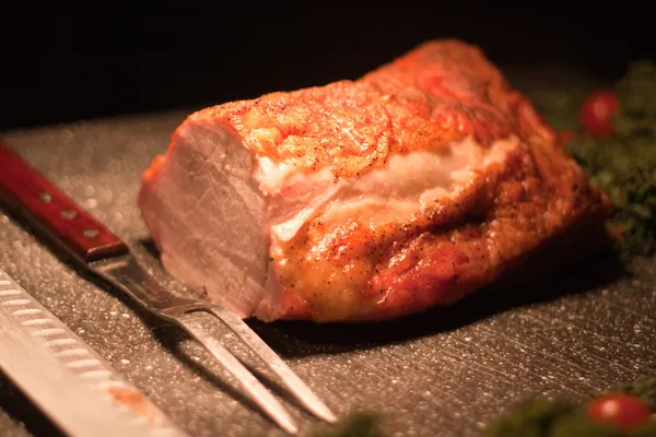 Pork roast on carving station — Stock Photo, Image