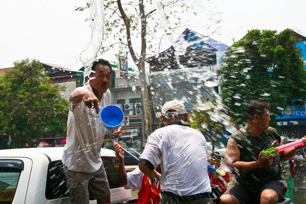 Celebração do ano novo tailandês (Songkran) em Chiang Mai, Tailândia — Fotografia de Stock