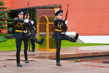 Ceremony of changing guards in Moscow Kremlin clipart