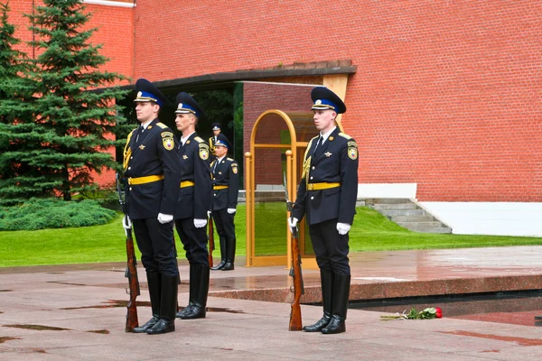 Церемония смены караула в Московском Кремле Стоковое Фото