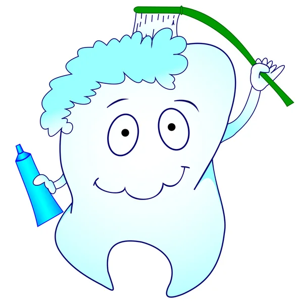歯ブラシ、歯磨き粉の歯 — ストックベクタ