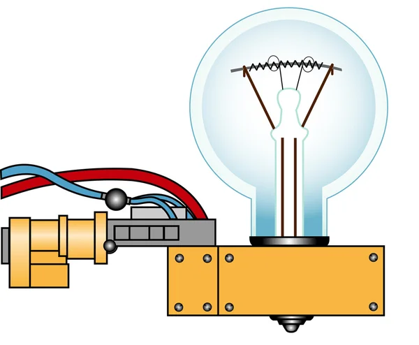 Lampada elettrica su un supporto — Vettoriale Stock