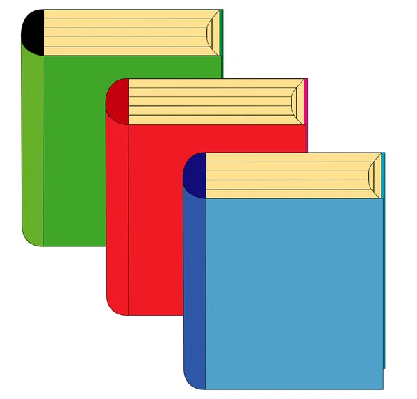 Drei Bücher — Stockvektor
