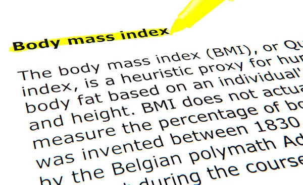 BMI - wskaźnik masy ciała — Zdjęcie stockowe