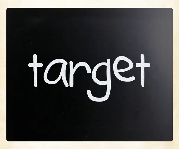 Target Handgeschreven Met Wit Krijt Een Bord — Stockfoto