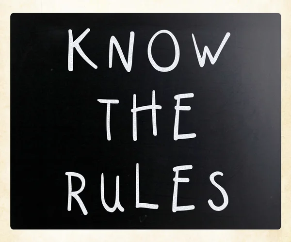 stock image Know the rules - handwritten with white chalk on a blackboard