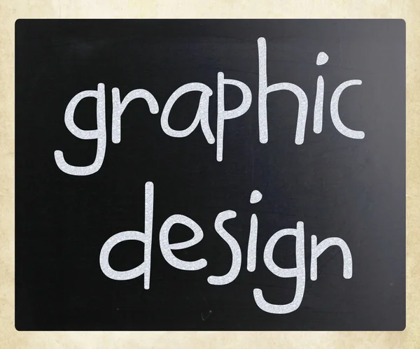 Graphic Design Handwritten White Chalk Blackboard — Stock Photo, Image