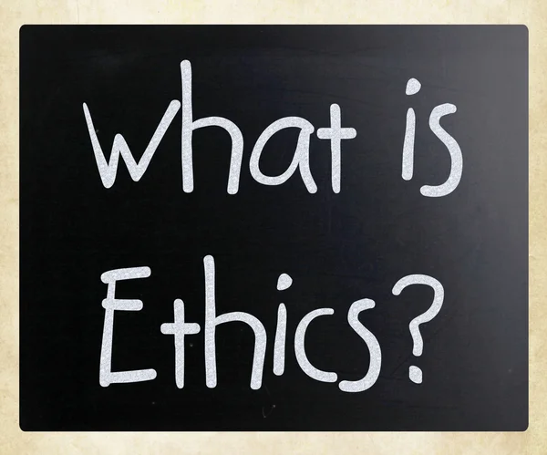 "What is Ethics?" handwritten with white chalk on a blackboard — Stock Photo, Image