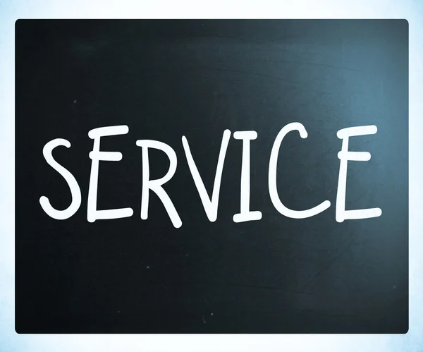 "Service"handgeschreven met wit krijt op een bord — Stockfoto