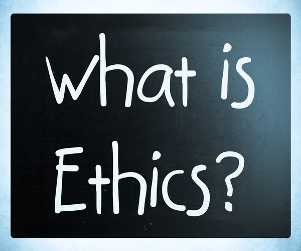 "倫理」黒板に白チョークで手書き — ストック写真