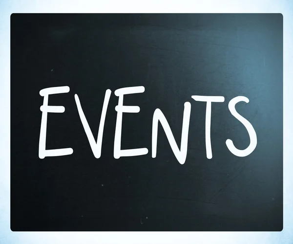 "events "handgeschrieben mit weißer Kreide auf einer Tafel — Stockfoto