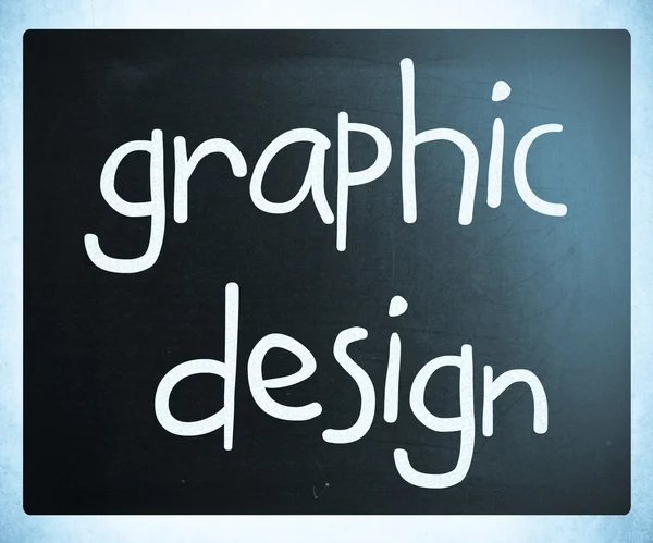 "Graphic design "manuscrit à la craie blanche sur un tableau noir — Photo