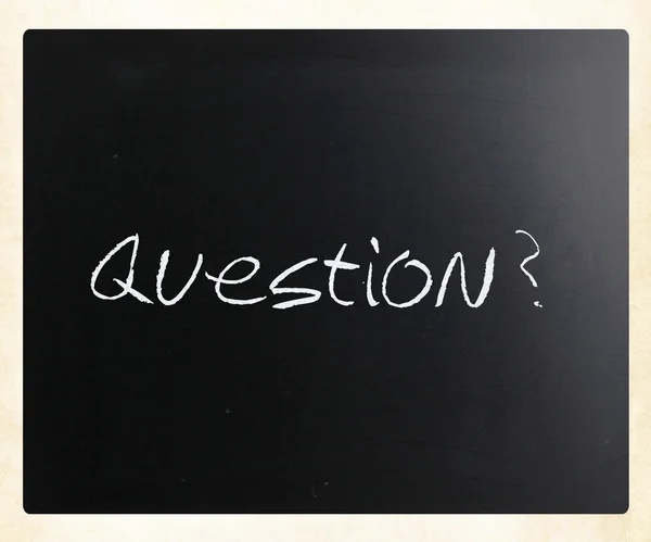 "Pergunta "manuscrito com giz branco em um quadro-negro — Fotografia de Stock