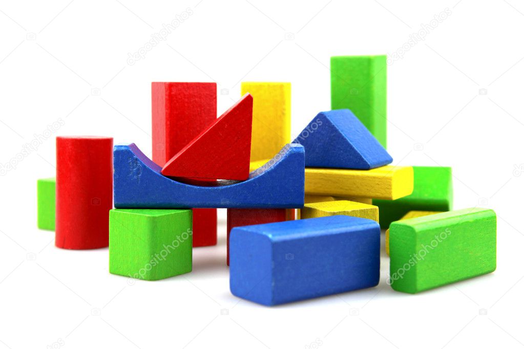 wooden building blocks - 图库照片