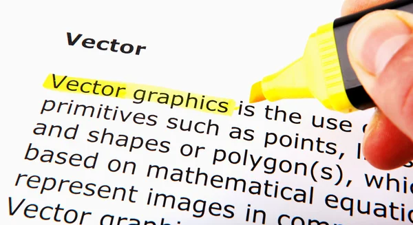 stock image Text highlighted in yellow with felt tip pen