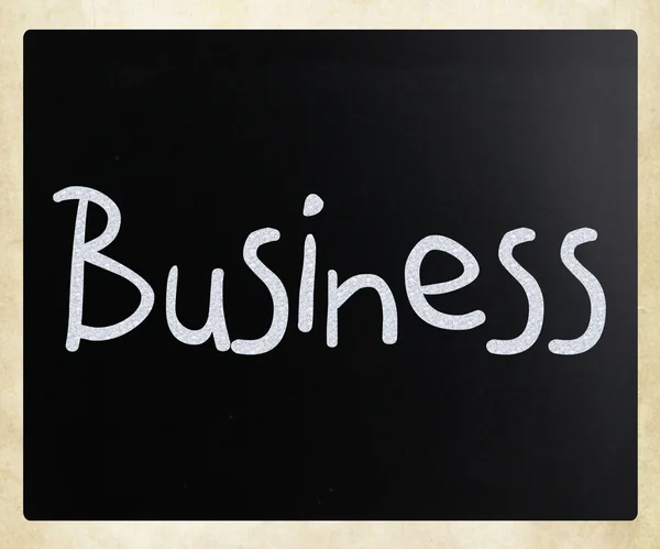 Het Woord Business Met Hand Geschreven Met Wit Krijt Een — Stockfoto