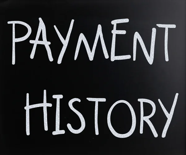 "Histórico de pagamento "manuscrito com giz branco em um quadro-negro — Fotografia de Stock