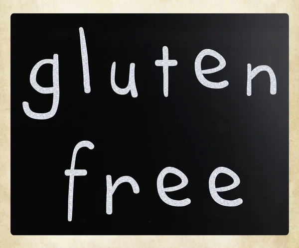 Glutenfreie Ernährung - handgeschrieben mit weißer Kreide auf einer Bla — Stockfoto