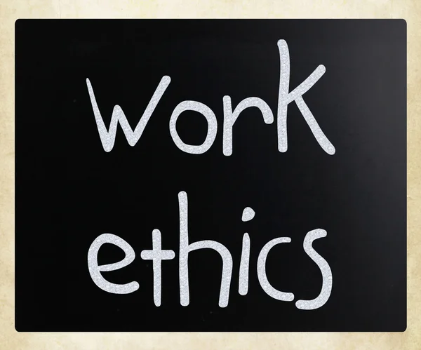 "仕事の倫理」黒板に白チョークで手書き — ストック写真