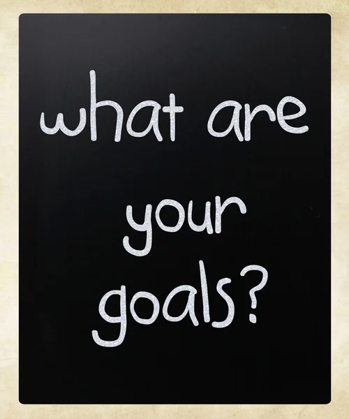 "Vilka är dina mål? "handskriven med vit krita på en blackbo — Stockfoto