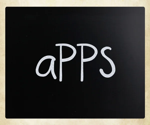 "Apps" handwritten with white chalk on a blackboard — Stock Photo, Image