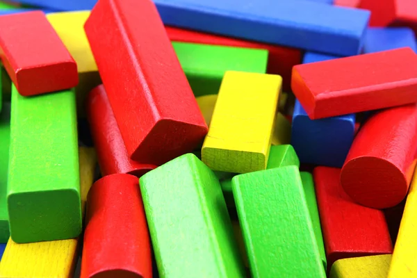 stock image Wooden building blocks on white background