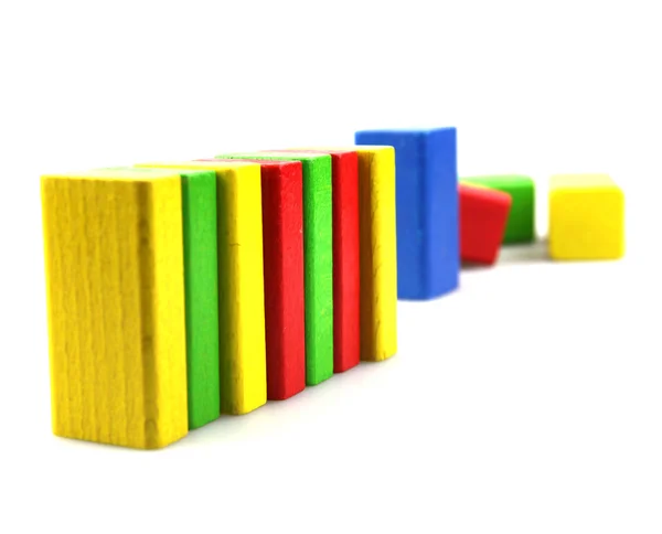 stock image Plastic building blocks on a white background