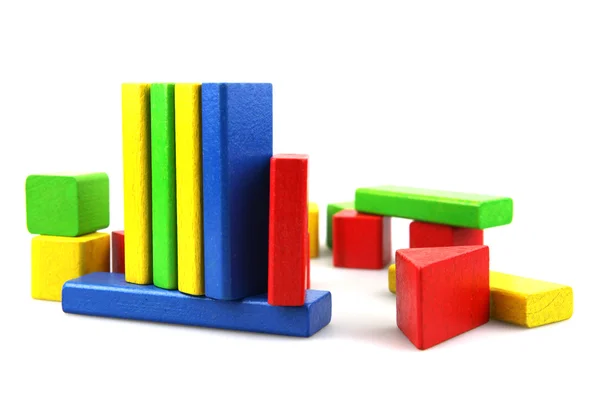 stock image Plastic building blocks on a white background