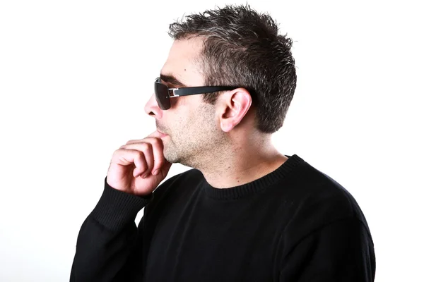 stock image Portrait of a stylish young man over white background