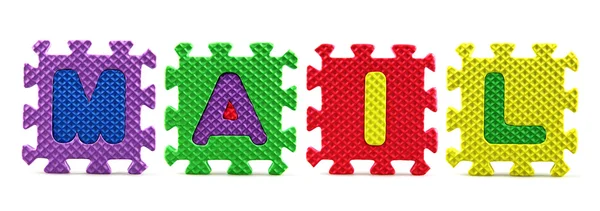 Piezas del rompecabezas del alfabeto sobre fondo blanco —  Fotos de Stock