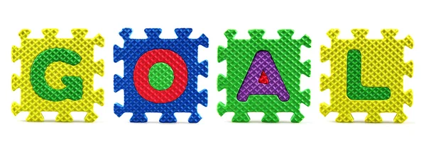 Alphabet puzzle pieces on white background — Stock Photo, Image