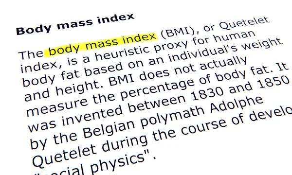 Индекс массы тела ) — стоковое фото