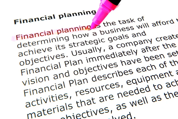 Financial planning — Stock Photo, Image