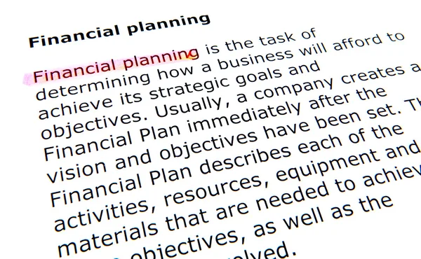 Financiële planning — Stockfoto