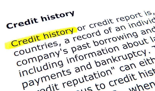 Kredietgeschiedenis — Stockfoto