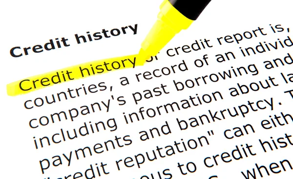Kredietgeschiedenis — Stockfoto