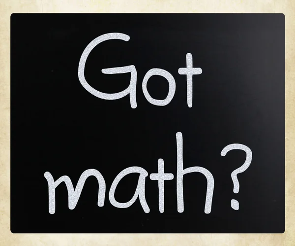"Máš matematiku? "vlastnoručně psaný bílou křídou na tabuli — Stock fotografie