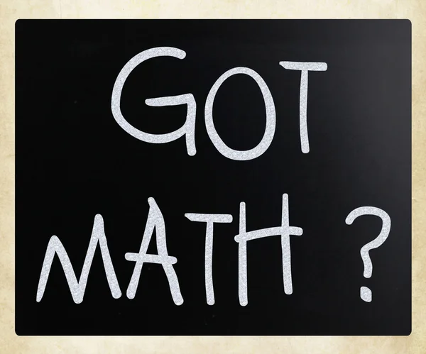 "Masz matematyki? "odręcznego z białą kredą na tablicy — Zdjęcie stockowe