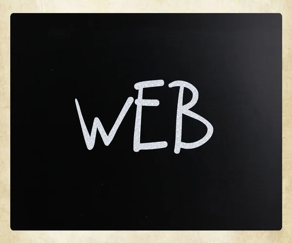 "Web "kézzel írott, fehér kréta egy táblára — Stock Fotó