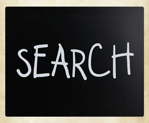 "Search" handwritten with white chalk on a blackboard — Stock Photo, Image