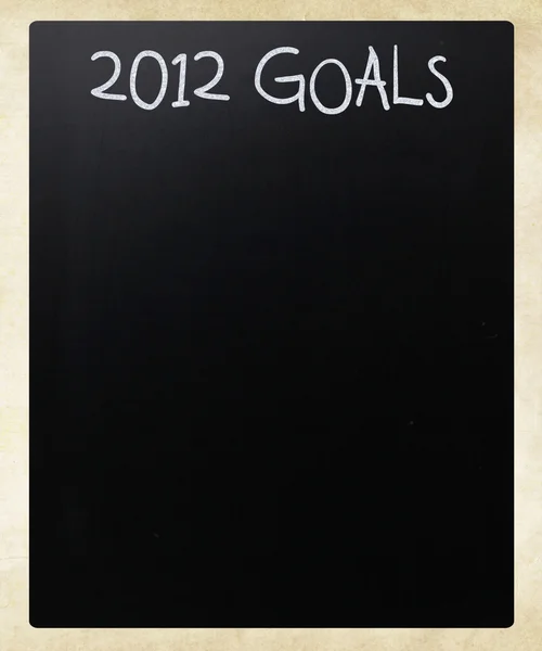 "2012 goal "scritto a mano con gesso bianco su lavagna — Foto Stock